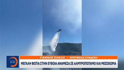Εύβοια: Φωτιά σε εξέλιξη και προειδοποίηση από το 112