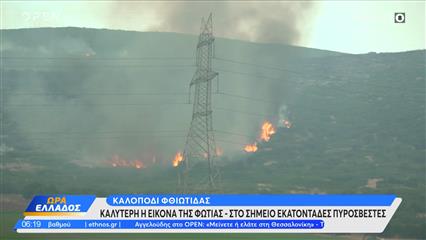 Καλαπόδι Φθιώτιδας: Ισχυρές πυροσβεστικές δυνάμεις στη μάχη με τις φλόγες