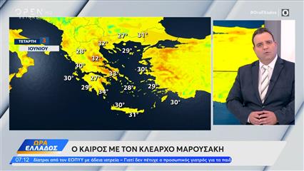 Καιρός 03/06/26: Στους 33 με 35 βαθμούς η θερμοκρασία σήμερα