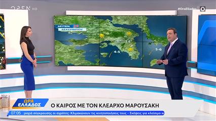 Καιρός 29/12/25:  Ηπιος ο καιρός σήμερα με τσουχτερό κρύο