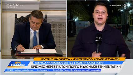 Γιώργος Μυλωνάκης: Σε σταθερή κατάσταση στην εντατική