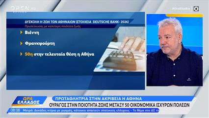 Πρωταθλήτρια στην ακρίβεια η Αθήνα - Στην τελευταία θέση ως προς την ποιότητα ζωής ανάμεσα σε 50 πόλεις