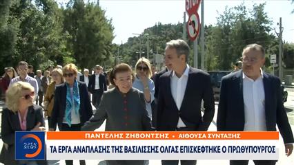 Στα έργα ανάπλασης στη Βασιλίσσης Όλγας ο Κυριάκος Μητσοτάκης