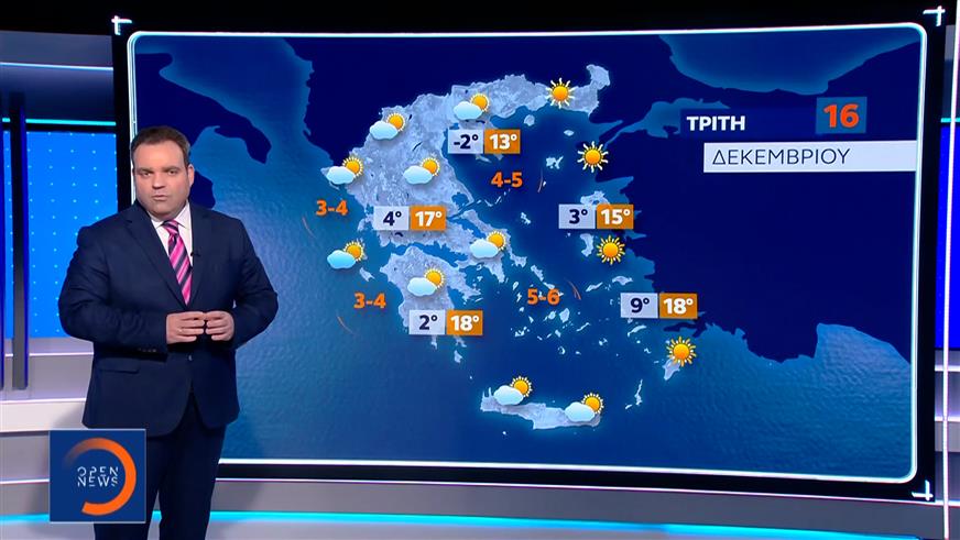 Δελτίο καιρού 15/12/25
